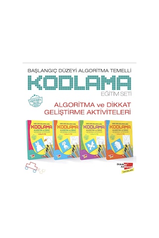 Algoritma Temelli Adım Adım Kodlama 4'lü Set Dikkat Atölye