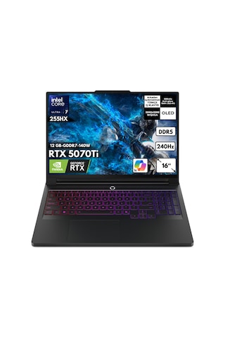 Lenovo LEGION PRO 7 16IAX10H 83F500J8TRHMF9 Ultra 7-255HX 64 GB 2 TB SSD RTX5070Tİ 16" Wuxga W10H Dizüstü Bilgisayar