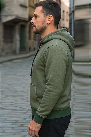 Erkek Yeşil Kapüşonlu Sweat Yeşil