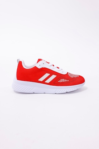 Dijital Baskılı Unisex Kırmızı Sneaker - Beyaz Desenli Günlük Ayakkabı Kırmızı-beyaz