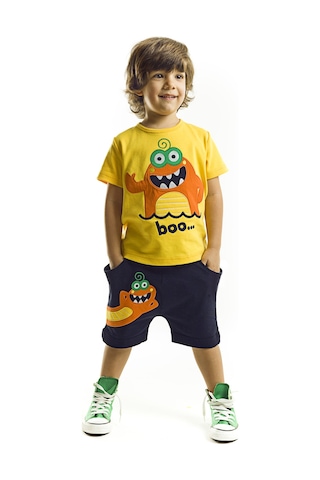 Denokids Lake Monster Şort Takım Çok Renkli