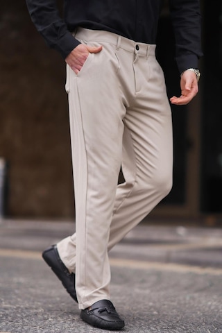Madmext Bej Regular Fit Düz Kesim Yan Cepli Erkek Pantolon 6540-bej Bej