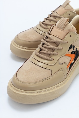 Luvishoes Aere Bej Desenli Kadın Spor Ayakkabı Bej