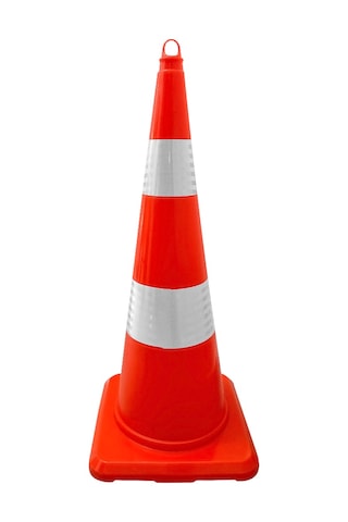 50 Adet Pvc Trafik Konisi 90 Cm Çift Reflektifli Trafik Dubası Seti-3729