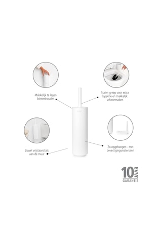 Brabantia - Mindset Tuvalet Fırçası Ve Tutucu - Kıl Fırça - Koruyucu Çelik Sap - Korozyona Dayanıklı - Banyo Ak Genel