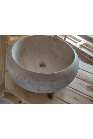 Traverten Tarama Silindir Lavabo