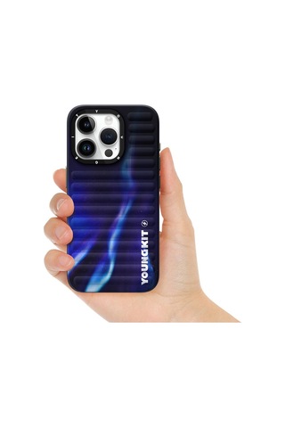 Apple Uyumlu iPhone 15 Pro Max Kılıf Kuzey Işıkları Desenli Youngkit Aurora Serisi Yeşil
