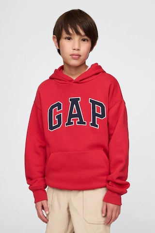 Gap Erkek Çocuk Relaxed Logolu Kapüşonlu Sweatshirt-11628 KIrmızı