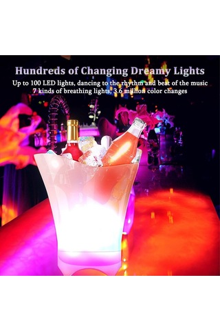 Yifomall 7l Led Işıklı Bluetooth Buzluk Hoparı - 5w Subwoofer, 7 Renkli Aydınlatma, Kamp Ve Partiler İçin Taşınabilir Ses Cihazı Beyaz