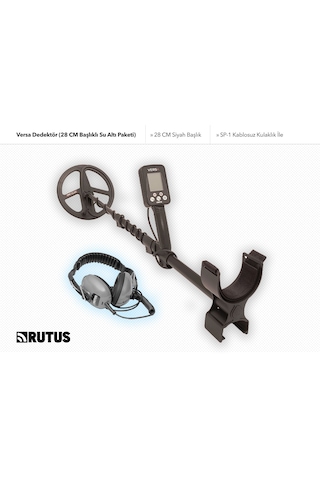 Rutus Versa Dedektör 28cm Başlıklı Su Altı Paketi Metal Dedektörü