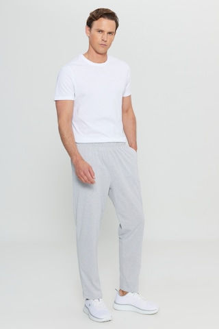 AC&Co / Altınyıldız Classics Erkek Grı Melanj Pamuklu Standart Fit Normal Kesim Beli Lastikli Cepli Pijama Altı Gri Melanj