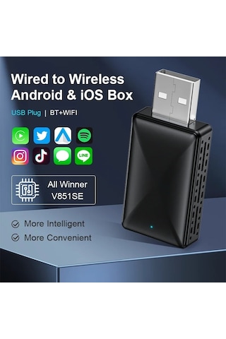 Araç Içi App Android Cihazlar Için 2in1 Usb Mini Carplay Adaptörü