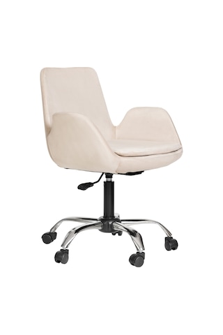 Markaelz Krom Metal Ayaklı Ofis Çalışma Sandalyesi Pescado Bej