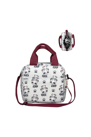 Stylo Bye Bye Lunch Omuz Askılı Beslenme Çantası Ve Termos Yemek Taşıma Çantası Bordo Bordo