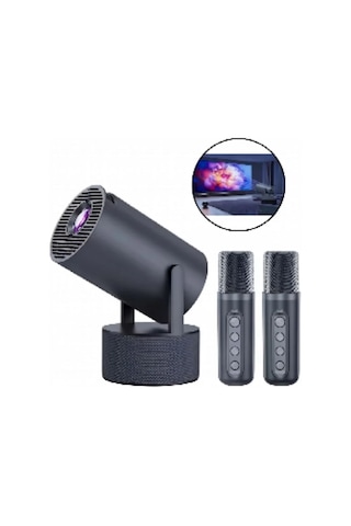 Akıllı Projeksiyon Cihazı Karaoke Mikrofonlu 1080p Android