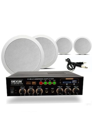 4 Lü Beyaz Tavan Hoparlörlü Ses Sistemi Mağaza Kafe Ofis Müzik Sistemi