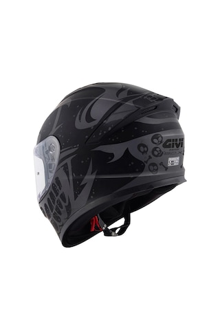 Gıvı 50.x Bones Mat Siyah-gri Kask Mat Sıyah-grı