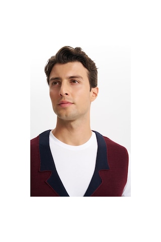Arma Erkek Slim Fit Örme Likralı Pike Yelek Kısa Kollu, %90 Akrilik %10 Wool K0yyo0857 Bordo