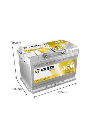 Varta Silver Dynamic E39 Start-stop Plus Agm 12 V 70 Ah 760 Cca Akü-yerinde Montaj
