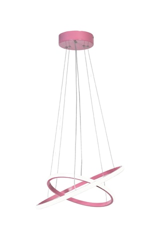 Sonya Modern Tasarım Çocuk Bebek Odası - Salon - Mutfak Pembe Renk Beyaz Ledli 2 Li Led Avize Pembe Pembe