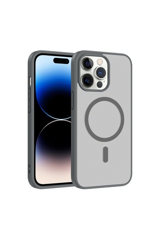 Zore Apple iPhone Uyumlu 14 Pro Max Kılıf M-safe Şarj Özellikli Zore Babet Kapak - Siyah
