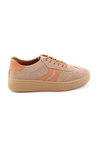 Bambi Bej Nubuk Hakiki Deri Kadın Sneaker K01753222201