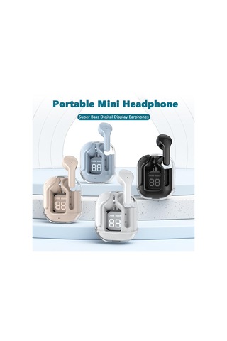 Vaorlo Tws Kablosuz Bluetooth Kulaklık Şeffaf Şarj Çantası Ile Taşınabilir Spor Kulaklık Kulak Bluetooth Kulaklık Android İos Uyumlu Için