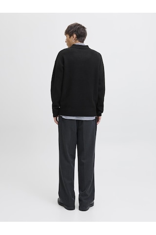Jack&jones Erkek Relaxed Fit V Yırtmaçlı Yaka Triko Kazak - Soho - 12279214 Siyah