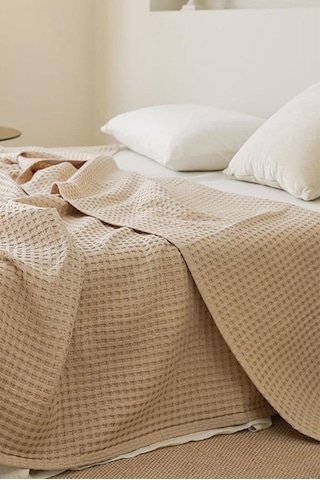 Mulberry Havuzlu Pike %100 Pamuk Kalın İplik Ev Dekorasyonu Tek Kişilik 170x240 Sütlü Kahve