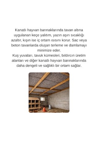 Tavan Yalıtım Keçesi 200 2500 50 Metre Kare