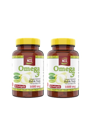 Ncs Omega 3 Balık Yağı 1000Mg 2 Kutu 120 Softgel Limon Aromali