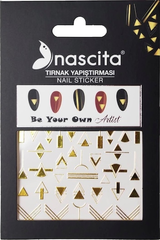 Nascita Tırnak Üstü Sticker Gold Üçgen Şekli Temalı