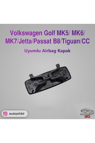 Volkswagen Golf Mk5/ Mk6/mk7/jetta/passat B8/tiguan/cc Uyumlu Airbag Kapak Siyah
