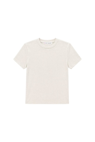 Mixray 2100 Kadın Slim Fit Bisiklet Yaka Soft Basic T-shirt Taş