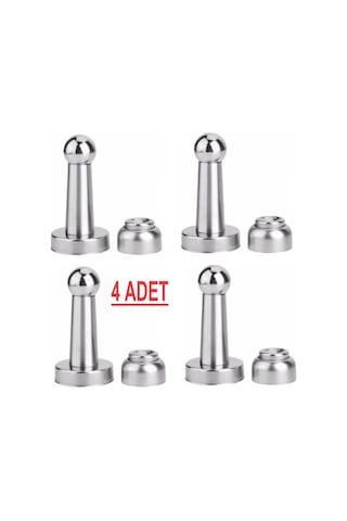 4 Adet 8 Cm Güçlü Mıknatıslı Kapı Tamponu Saten, Kapı Stoperi -9073322579180