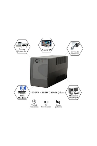 Upset Microactive 650va 395w Line-ınteractive Ups Kesintisiz Güç Kaynağı 2 Priz