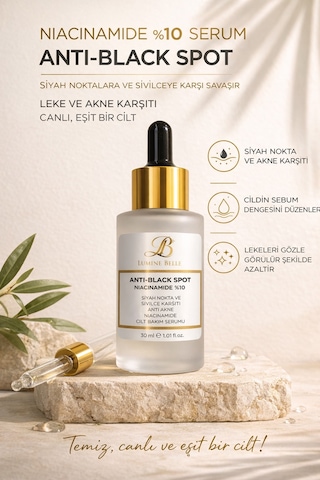 Lumine Belle Anti-black Spot Niacinamide %10 - Siyah Nokta Ve Sivilce Karşıtı Anti Akne Niacinamide Cilt Bakım Serumu