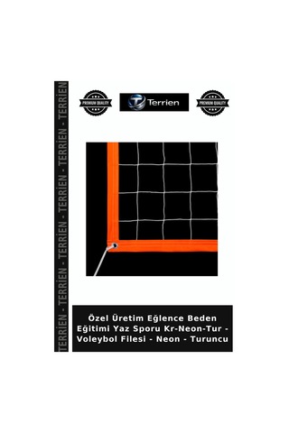 Özel Üretim Eğlence Beden Eğitimi Yaz Sporu Kr-neon-tur - Voleybol Filesi - Neon - Turuncu