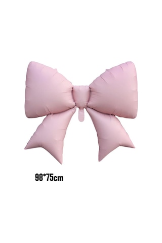 Pembe Kurdele Fiyonk Folyo Balon 98x75 Cm Pembe