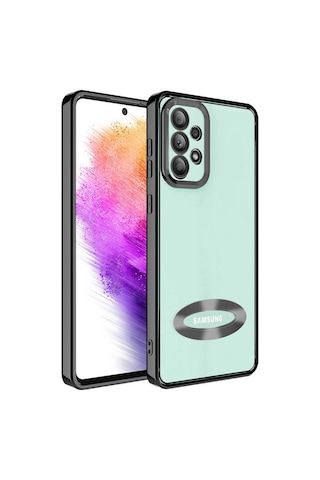 Zore Galaxy Uyumlu A33 5g Kılıf Kamera Korumalı Logo Gösteren Omega Kapak - Siyah Siyah