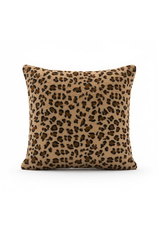 4 Lü Peluş Leopar Desenli Kırlent Kılıfı Dekoratif Ev Tekstili 45x45 Cm Leopar