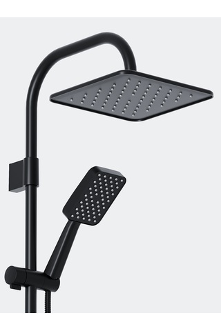 Robot Duş Seti Mat Siyah Tepe Duş Sistemi Yağmurlama Sistemi Paslanmaz Siyah