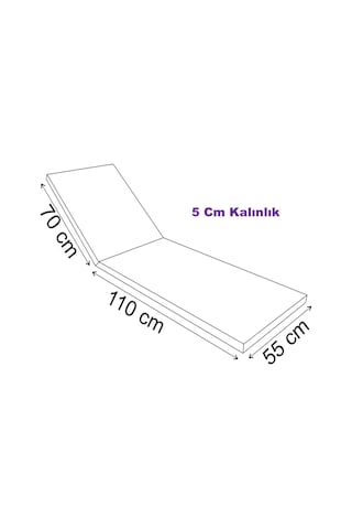 Şezlong Minderi 185 55 5 Cm Krem Su Geçirmez İmpertex Kumaş