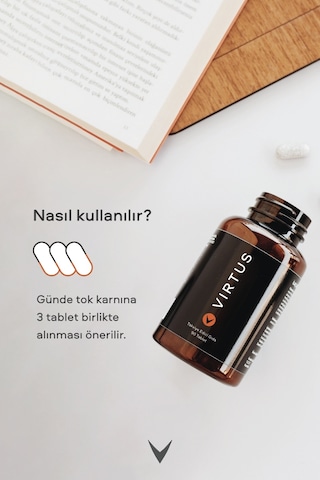 Virtus Tribulus Terrestris, Ginseng, Çemen, Boron, Çinko, Magnezyum, B12 Vitamini ve D Vitamini Takviye Edici Gıda 90 Tablet