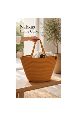 Nakkaş Home Collection Jüt Çanta Kadın Hasır Çanta, Plaj Çantası, Omuz Ve Günlük Kullanım Çantası-sarı-45x30 Cm