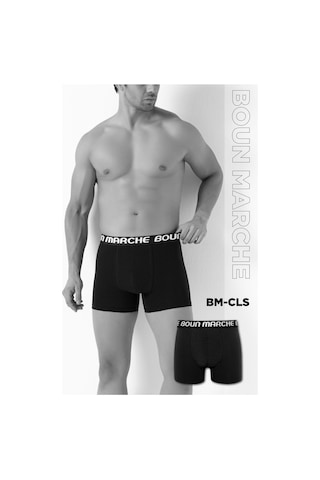Boun Marche Erkek Boxer Likralı Premıum 6'lı Kutu Paul Siyah
