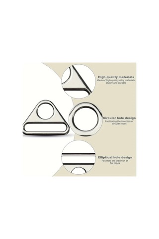 Fochsia 40 Adet Üçgen Kanca Gümüş Renk D Halka 35mm Toka Seti Dıy Çanta Köpek Tasması Cüzdan Aksesuarları