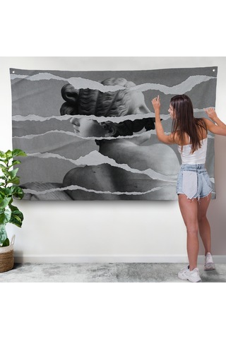 Yunan Heykeli Görüntüsü Yırtık Kağıt Duvar Örtüsü-7231