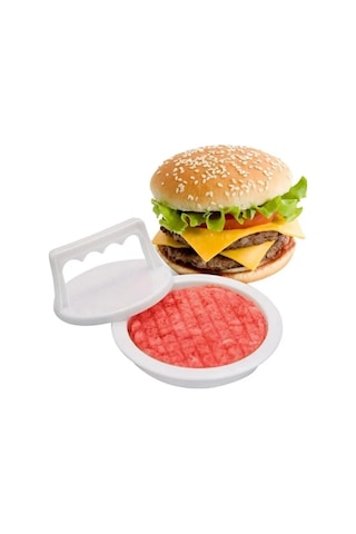 Mucit Home Hamburger Köfte Yapma Pres Aparatı Plastik Burger Köfte Kalıbı Beyaz