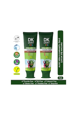Dkdent Karanfil Özlü Çocuk Diş Macunu 50 Ml X 2 Adet Çürük Önleyici